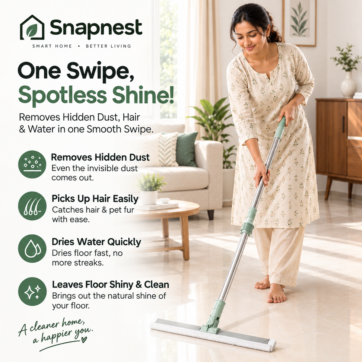 Snapnest™ EasyClean 360° Spin Mop
